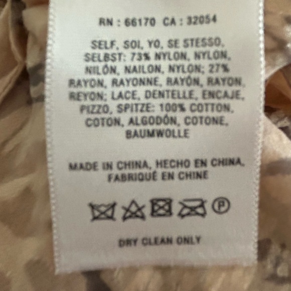 Anthropologie Meadow Rue Like new peach/gray sheer top back buttons size M - Picture 4 of 4